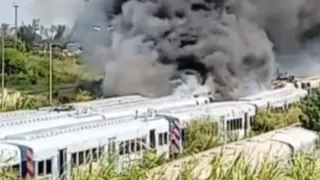 Se incendiaron seis vagones del Ferrocarril Roca