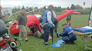Dos heridos por la caída de un helicóptero