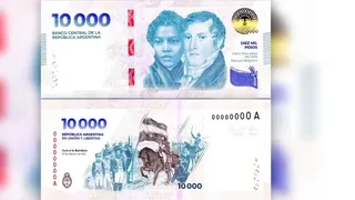 El Banco Central lanzó el nuevo billete de diez mil pesos